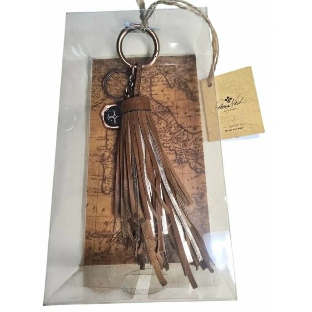 NIB Patricia Nash Italian Leather Lucilla Tassel Key Ring